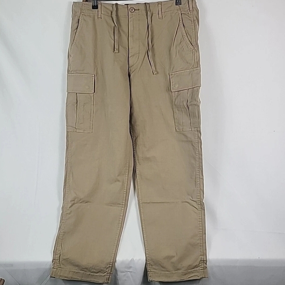 NWT Uniqlo Men's Cargo Pants Beige Sz XL Waist 36-39, Inseam 31" - Picture 1 of 6